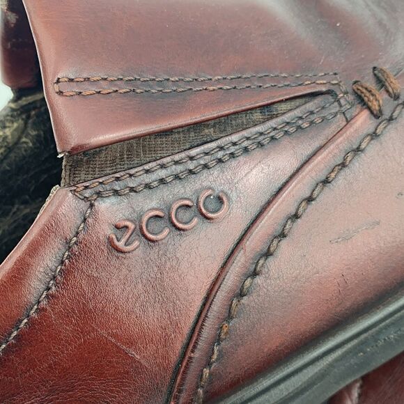 ECCO mahogany, brown leather slip on men’s loafers ￼size 43 main image 12